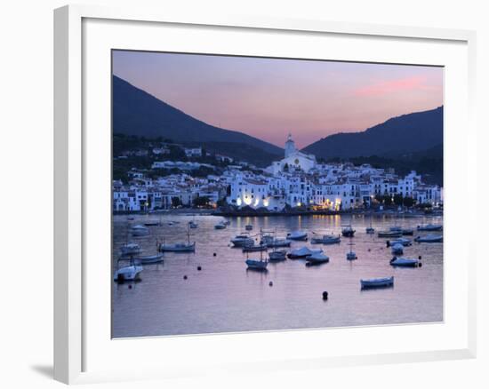Harbour at Dusk, Cadaques, Costa Brava, Catalonia, Spain, Mediterranean, Europe-Stuart Black-Framed Photographic Print