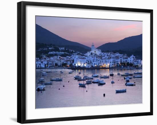 Harbour at Dusk, Cadaques, Costa Brava, Catalonia, Spain, Mediterranean, Europe-Stuart Black-Framed Photographic Print