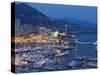 Harbour at Dusk, Monte Carlo, Monaco-Peter Adams-Stretched Canvas