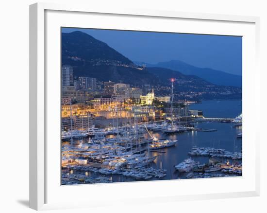 Harbour at Dusk, Monte Carlo, Monaco-Peter Adams-Framed Photographic Print