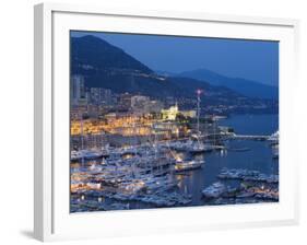 Harbour at Dusk, Monte Carlo, Monaco-Peter Adams-Framed Photographic Print