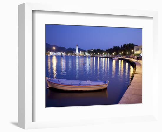 Harbour at Dusk, Zakynthos Town, Zakynthos, Ionian Islands, Greek Islands, Greece, Europe-Frank Fell-Framed Photographic Print