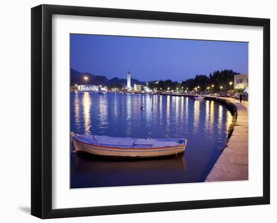 Harbour at Dusk, Zakynthos Town, Zakynthos, Ionian Islands, Greek Islands, Greece, Europe-Frank Fell-Framed Photographic Print