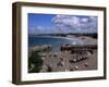 Harbour at Low Tide with Town Beach Beyond, Newquay, Cornwall, England, United Kingdom-Julian Pottage-Framed Photographic Print