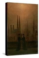 Harbour at Night (Sister), 1818-1820-Caspar David Friedrich-Stretched Canvas