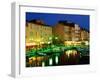 Harbour at Night with Buildings Along Quais Frederic Mistral and Jean Jaures, St. Tropez, France-Barbara Van Zanten-Framed Premium Photographic Print