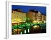 Harbour at Night with Buildings Along Quais Frederic Mistral and Jean Jaures, St. Tropez, France-Barbara Van Zanten-Framed Photographic Print