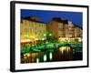 Harbour at Night with Buildings Along Quais Frederic Mistral and Jean Jaures, St. Tropez, France-Barbara Van Zanten-Framed Photographic Print