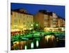 Harbour at Night with Buildings Along Quais Frederic Mistral and Jean Jaures, St. Tropez, France-Barbara Van Zanten-Framed Photographic Print