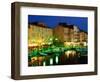 Harbour at Night with Buildings Along Quais Frederic Mistral and Jean Jaures, St. Tropez, France-Barbara Van Zanten-Framed Photographic Print