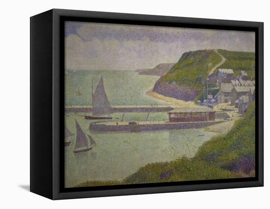 Harbour at Port-En-Bessin at High Tide, 1888-Georges Seurat-Framed Stretched Canvas