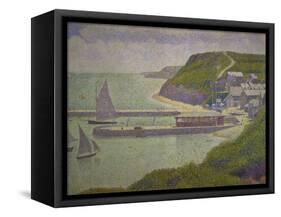 Harbour at Port-En-Bessin at High Tide, 1888-Georges Seurat-Framed Stretched Canvas