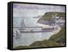 Harbour at Port-En-Bessin at High Tide-Georges Seurat-Framed Stretched Canvas