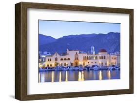 Harbour at Pothia, Kalymnos at Dusk, Dodecanese, Greek Islands, Greece, Europe-Neil Farrin-Framed Photographic Print