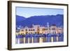 Harbour at Pothia, Kalymnos at Dusk, Dodecanese, Greek Islands, Greece, Europe-Neil Farrin-Framed Photographic Print