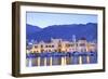 Harbour at Pothia, Kalymnos at Dusk, Dodecanese, Greek Islands, Greece, Europe-Neil Farrin-Framed Photographic Print