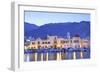 Harbour at Pothia, Kalymnos at Dusk, Dodecanese, Greek Islands, Greece, Europe-Neil Farrin-Framed Photographic Print