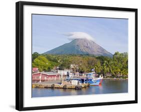 Harbour Below Volcan Concepcion, 1610M, Ometepe Island, Lake Nicaragua, Nicaragua, Central America-Christian Kober-Framed Photographic Print