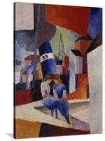 Harbour, Children Sitting on a Wall (Duisburg), 1914-August Macke-Stretched Canvas