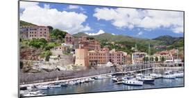 Harbour, Clock Tower, Rio Marina, Island of Elba, Livorno Province, Tuscany, Italy, Mediterranean-Markus Lange-Mounted Photographic Print