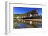 Harbour Cottages Beneath Steep Cliffs, Fishing Village, Low Tide in Summer-Eleanor Scriven-Framed Photographic Print