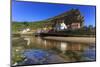 Harbour Cottages Beneath Steep Cliffs, Fishing Village, Low Tide in Summer-Eleanor Scriven-Mounted Photographic Print