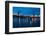 Harbour cranes at dusk, Gothenburg, province of Västra Götalands län, Swede-Andrea Lang-Framed Photographic Print