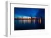 Harbour cranes at dusk, Gothenburg, province of Västra Götalands län, Sweden-Andrea Lang-Framed Photographic Print