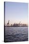 Harbour Cranes, Waltershof, Evening Mood, Harbour, Hanseatic City of Hamburg, Germany-Axel Schmies-Stretched Canvas
