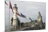 Harbour Entrance with Lighthouse and Lion, Lindau, Lake Constance, Germany-James Emmerson-Mounted Photographic Print