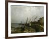 Harbour in France, 1875 oil on board-Fritz Thaulow-Framed Giclee Print