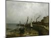 Harbour in France, 1875 oil on board-Fritz Thaulow-Mounted Giclee Print