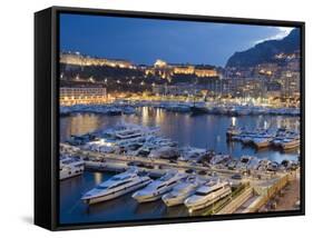 Harbour in the Port of Monaco, Principality of Monaco, Cote D'Azur, Mediterranean, Europe-Christian Kober-Framed Stretched Canvas