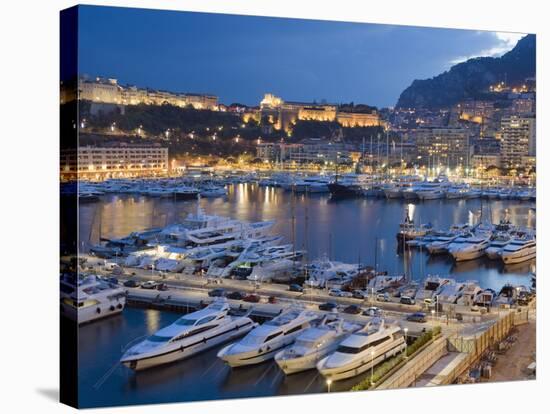 Harbour in the Port of Monaco, Principality of Monaco, Cote D'Azur, Mediterranean, Europe-Christian Kober-Stretched Canvas