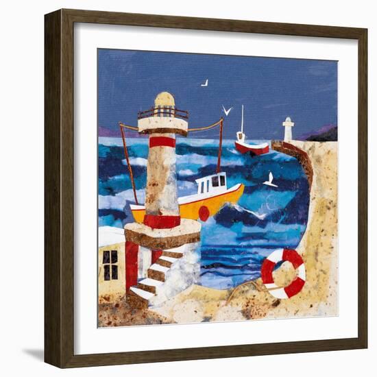 Harbour Lights II-Anuk Naumann-Framed Art Print