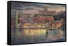 Harbour Lights-John Bradley-Framed Stretched Canvas