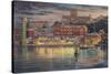 Harbour Lights-John Bradley-Stretched Canvas