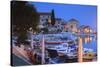 Harbour Lit Up at Dusk, Bol, Brac Island, Dalmatian Coast, Croatia, Europe-John Miller-Stretched Canvas