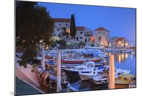 Harbour Lit Up at Dusk, Bol, Brac Island, Dalmatian Coast, Croatia, Europe-John Miller-Mounted Photographic Print