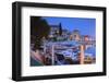 Harbour Lit Up at Dusk, Bol, Brac Island, Dalmatian Coast, Croatia, Europe-John Miller-Framed Photographic Print