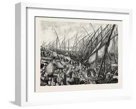 Harbour of Boolak. Egypt, 1879-null-Framed Giclee Print