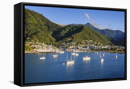 Harbour of Picton Landing Point of the Ferry, Picton, Marlborough Region-Michael Runkel-Framed Stretched Canvas