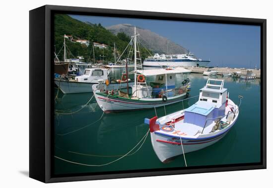 Harbour of Poros, Kefalonia, Greece-Peter Thompson-Framed Stretched Canvas