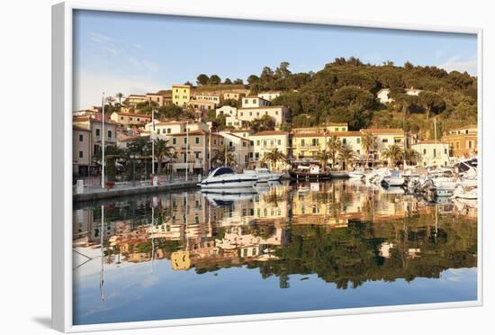 Harbour of Porto Azzurro, Island of Elba, Livorno Province, Tuscany, Italy-Markus Lange-Framed Photographic Print