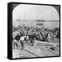 Harbour of Rangoon on the Irawaddy River, Burma, 1908-null-Framed Stretched Canvas