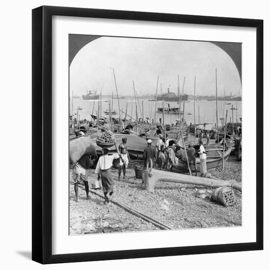 Harbour of Rangoon on the Irawaddy River, Burma, 1908-null-Framed Photographic Print