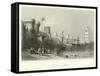 Harbour of Rhodes-William Henry Bartlett-Framed Stretched Canvas