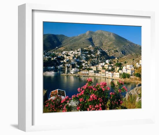 Harbour of Symi, Greece-null-Framed Art Print