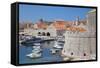 Harbour. Old Town, UNESCO World Heritage Site, Dubrovnik, Dalmatia, Croatia, Europe-Frank Fell-Framed Stretched Canvas