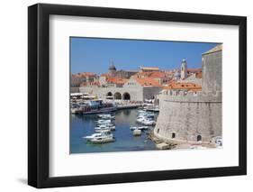 Harbour. Old Town, UNESCO World Heritage Site, Dubrovnik, Dalmatia, Croatia, Europe-Frank Fell-Framed Photographic Print